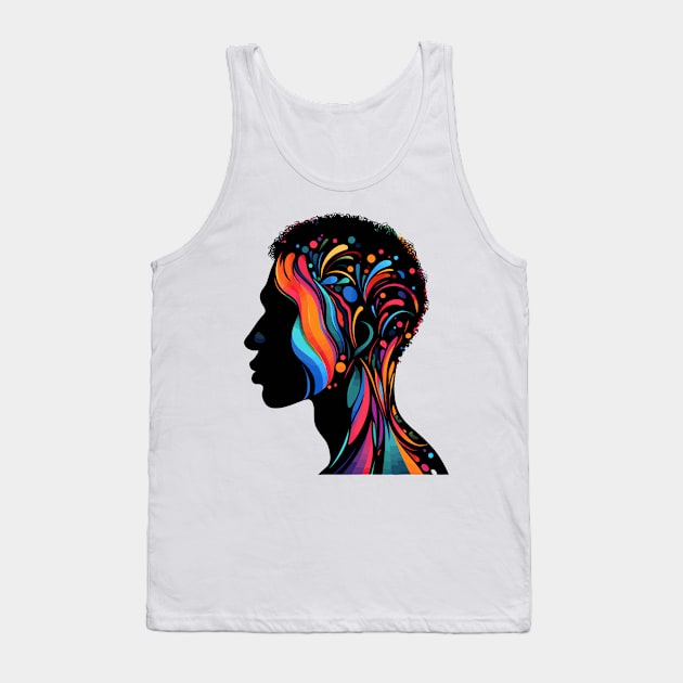 Afrocentric Man Multicolored Silhouette Tank Top by Graceful Designs